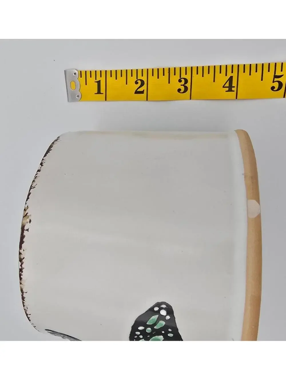 Spectrum Designz Butterfly Mug Blue Polka Dot Ceramic Coffee Tea Cup 17 oz